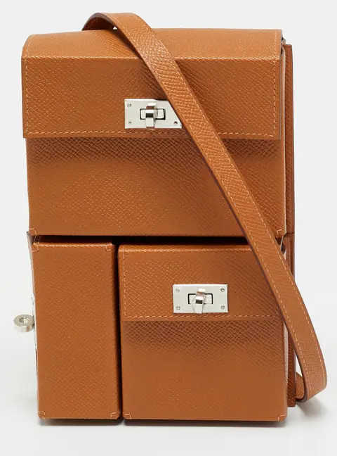 Hermes Kelly Multipocket To Go Gold Epsom Leather Pouch