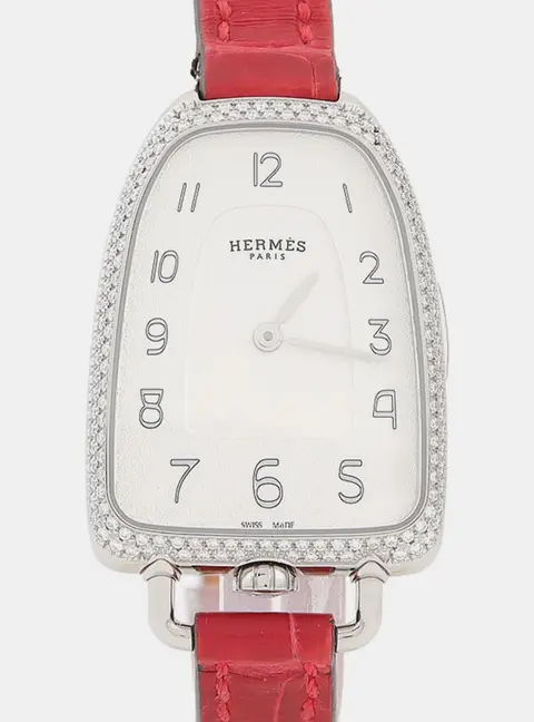 Hermes Gallop d'Hermes GA1.230 Quartz Stainless Steel Diamond Women's Wristwatch 26mm
