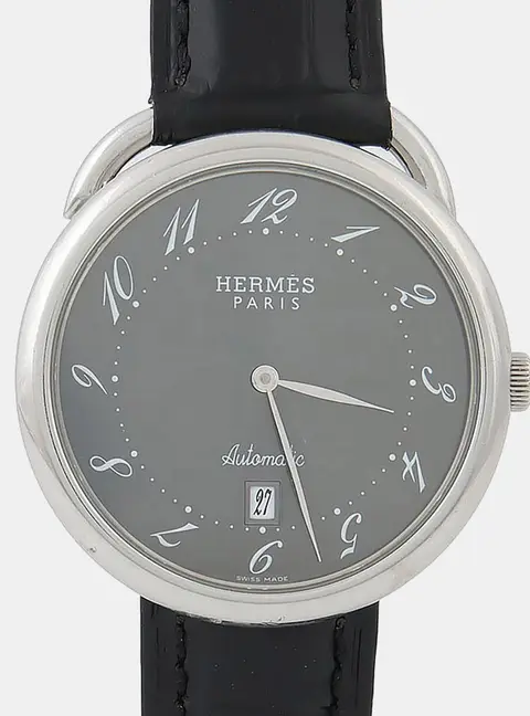Hermes Arceau AR4.810 Black Stainless Steel Automatic Men's Wristwatch 41.5mm
