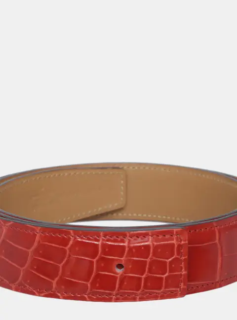 Hermes Shiny Porosus Crocodile Belt