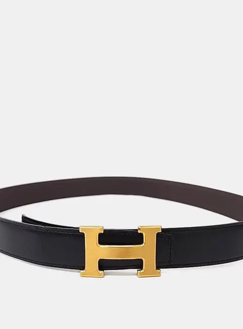 Hermes H Reversible Brown Leather Belt (W)