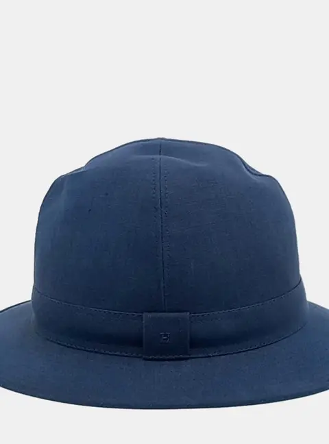 Hermes Cotton Navy Fedora Hat