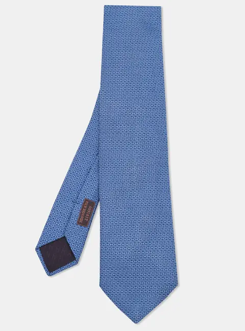 Herm&egrave;s Blue H Pippa Silk Tie