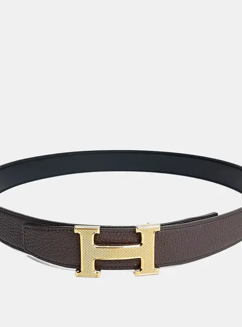 Herm&egrave;s Leather H Reversible Belt (Z)
