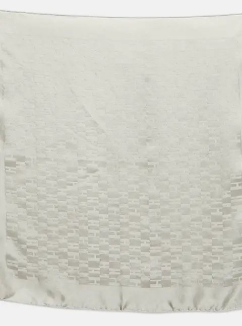 Herm&egrave;s Grey H Pattern Silk Scarf