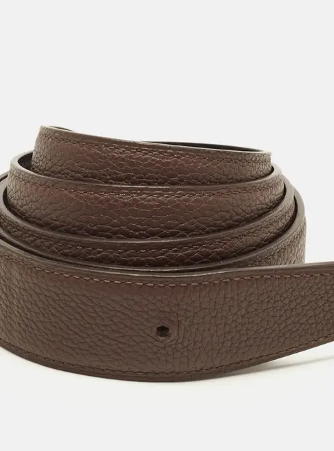 Hermes 105 CM Reversible Belt Strap Cacao/Noir Togo and Box Leather
