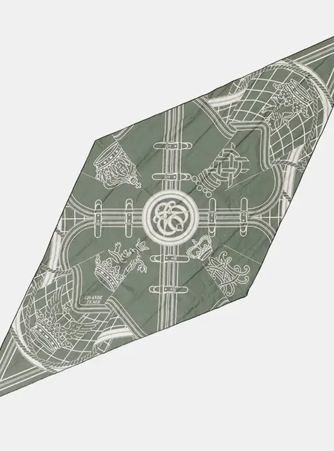 Hermes Losange Saronno Grand Tunnel Sage/White Cotton100%
