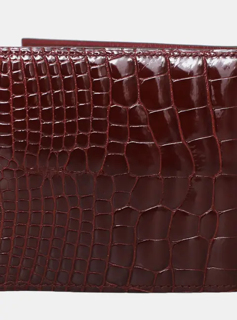 Hermes MC2 Copernic One Size Burgundy Alligator Leather Bi-fold Wallet