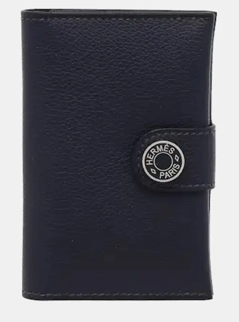 Hermes R.M.S Card Holder Blue Nuit Evercolor Leather Wallet