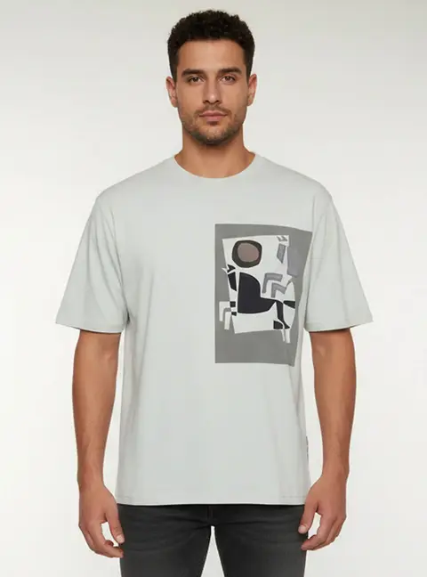 Hermes Blue Pocket Print Jersey Crewneck T-Shirt L