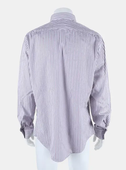 Herm&egrave;s Light Purple Cotton Long Sleeved Buttoned Up Shirt XL