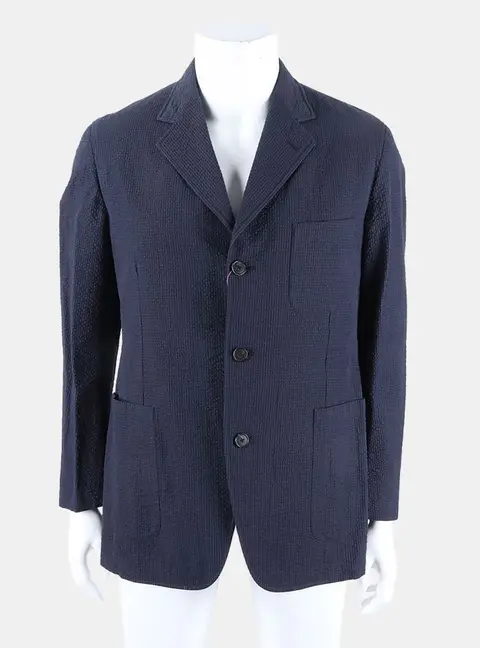 Herm&egrave;s Cotton Navy Blue  jacket Size L