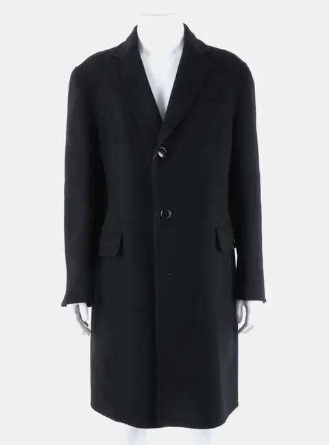 Herm&egrave;s Black Cashmere Coat Size M