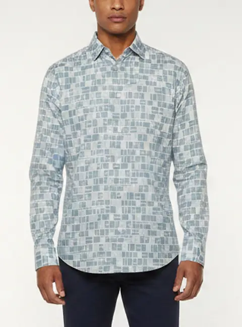 Hermes Blue Mosaic Equestre Print Cotton Long Sleeve Shirt M