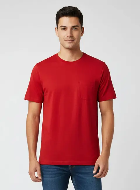 Herm&egrave;s Red Cotton Crewneck Short-Sleeves T-Shirt L
