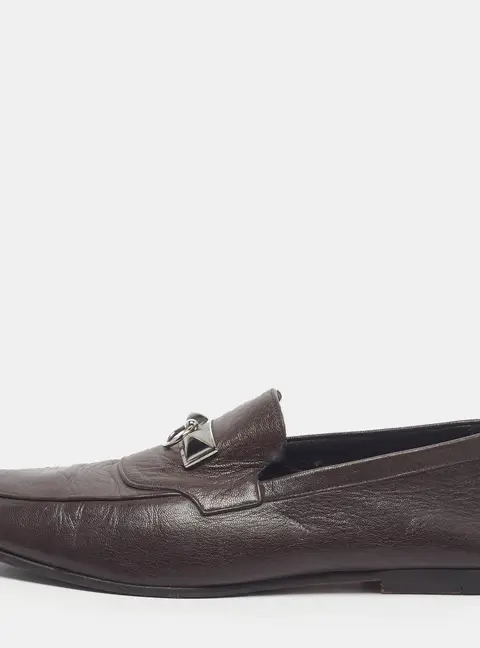 Hermes Blaise Size 42 Brown Leather Loafers