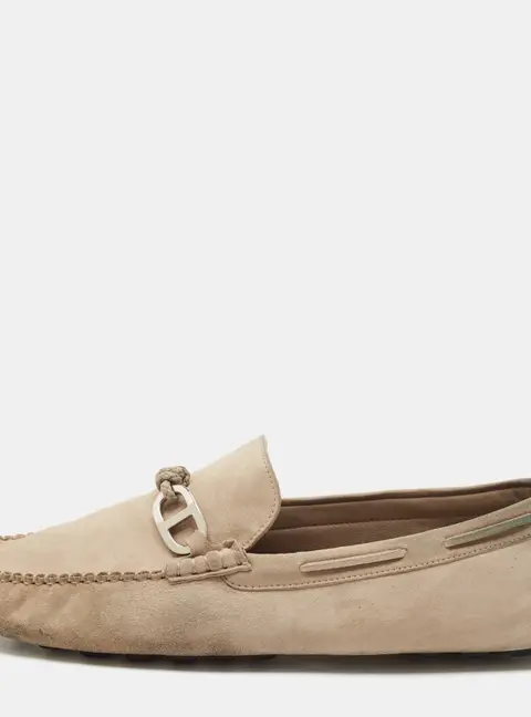 Hermes Alessandro Size 45 Beige Suede Loafers