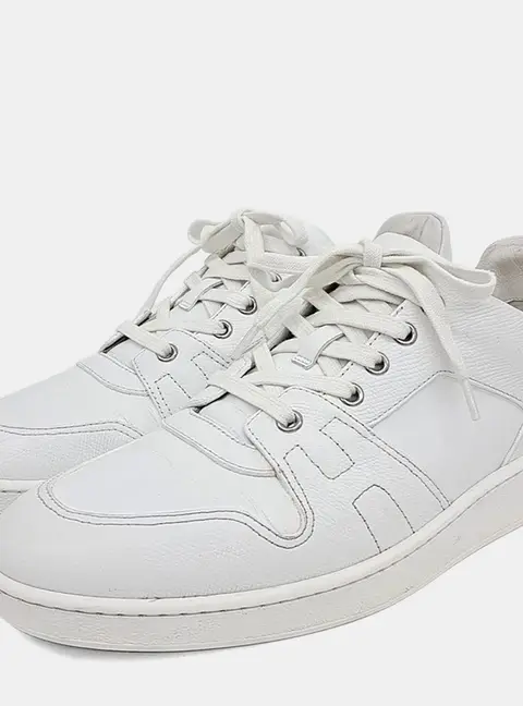 Herm&egrave;s White Leather Free Sneakers EU 40.5