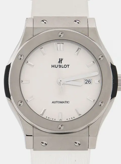 Hublot Classic Fusion 542.NX.2611.LR Automatic Opaline White Dial Titanium Men's Wristwatch 42mm