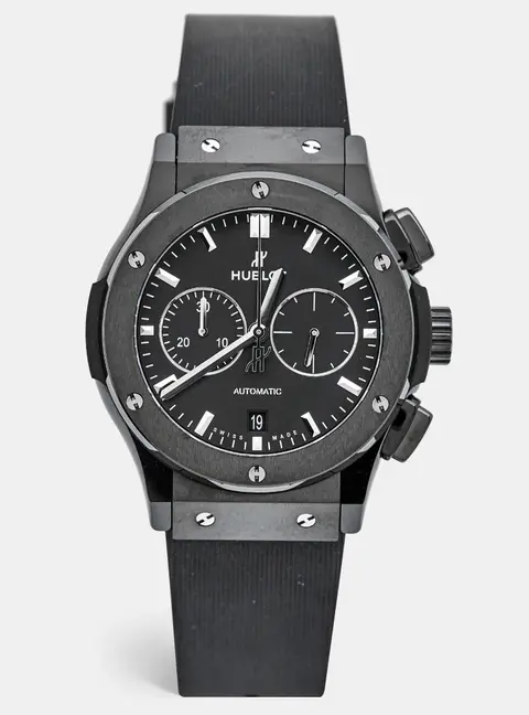 Hublot Classic Fusion Black Magic 541.CM.1171.RX Black Dial Ceramic Resin PVD Coated Stainless Steel Rubber Men's Wristwatch 42 mm