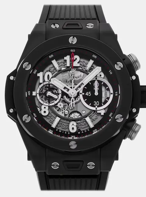 Hublot Big Bang Unico Black Magic 411.CI.1170.RX Silver Ceramic Automatic Men's Wristwatches 45mm