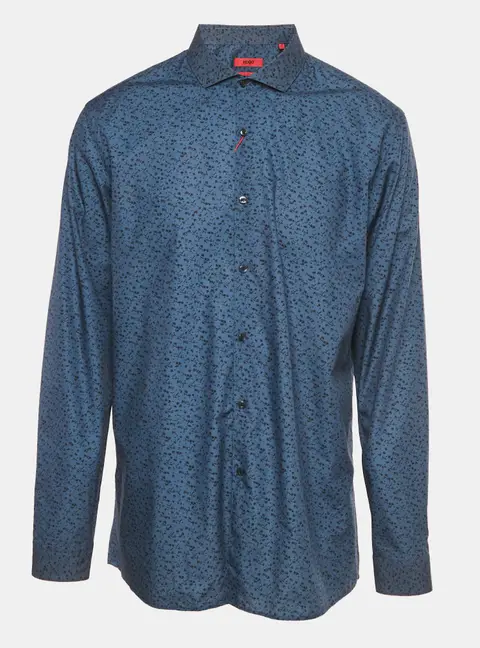 Hugo Boss Blue Printed Cotton Extra Slim Fit Erriko Shirt XXL