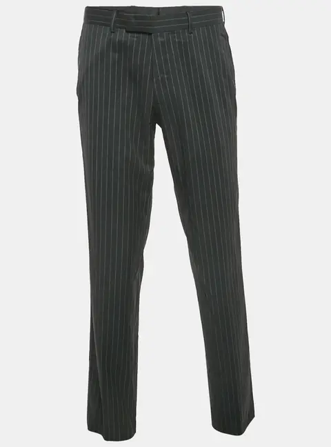 Hugo Boss Black Pinstripe Wool Formal Trousers M