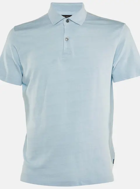 Boss by Hugo Boss Blue Linen & Cotton Press 56 Polo T-Shirt L