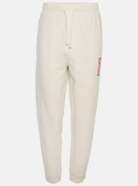 Hugo Boss Cream Jersey Logo Print Drawstring Jogger Pants XL