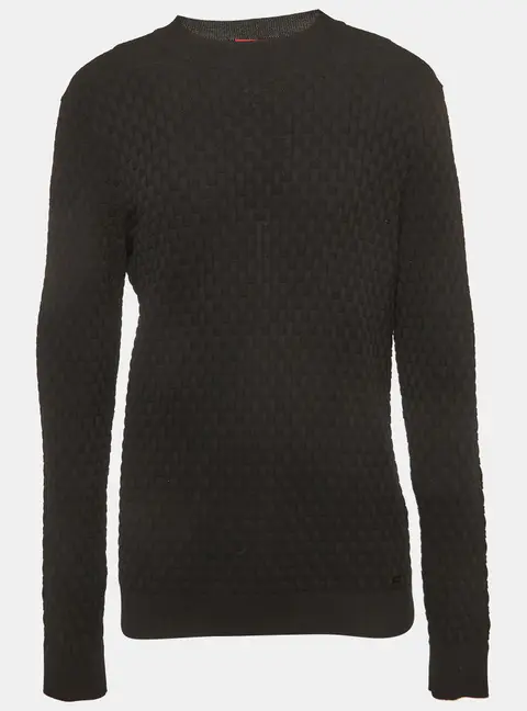 Hugo Boss Black Basket Knit Crewneck Sweatshirt L