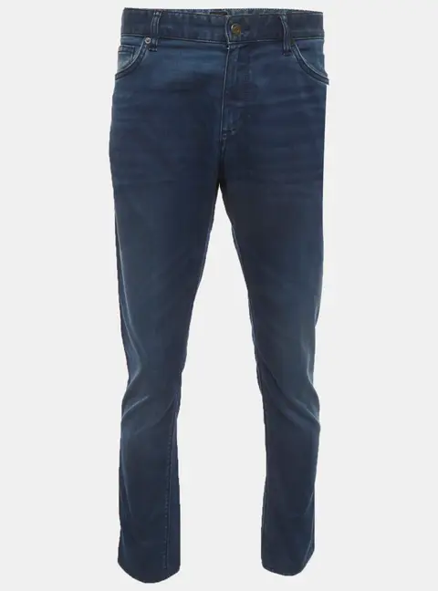 Boss By Hugo Boss Blue Denim Straight Fit Jeans L/Waist 35"