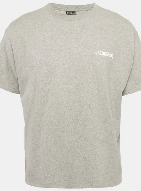 Jacquemus Grey Cotton Crew Neck T-Shirt XXL