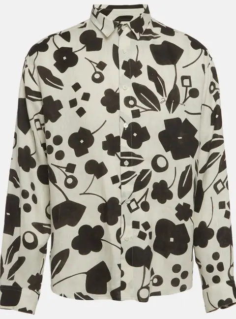 Jacquemus White/Black Linen The Simon Shirt XL