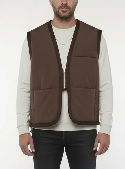Jacquemus Brown Cotton Le Gilet Pino Padded Vest L