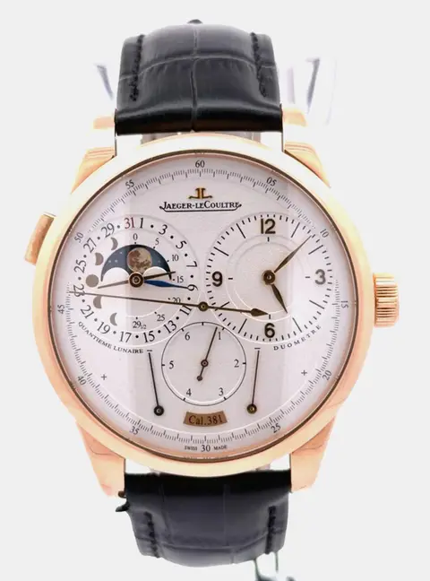 Jaeger LeCoultre Duometre Quantieme Lunaire Q6042521 18K Rose Gold Manual Winding Silver Men's Wristwatch 40.5mm