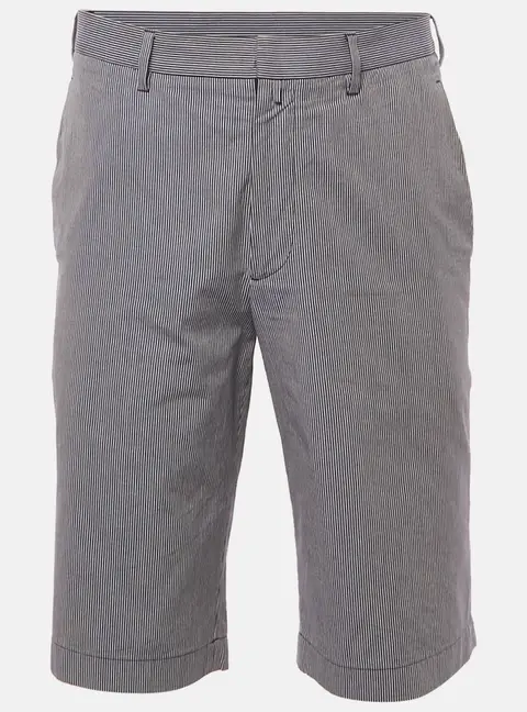 Jil Sander Blue Striped Cotton Chino Shorts L
