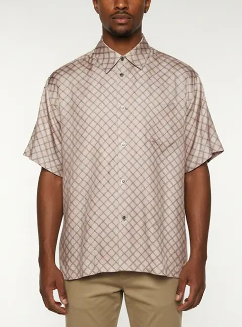 John Elliott Purple Printed Satin Short Sleeve T-Shirt XL
