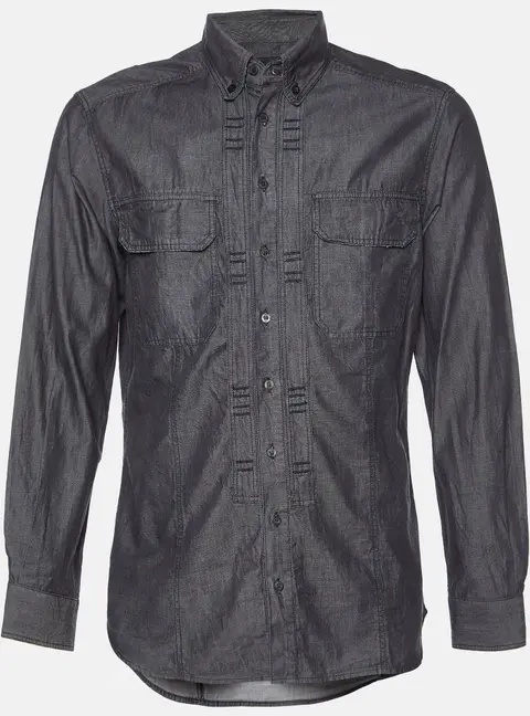 Just Cavalli Black Cotton Button Down Shirt L