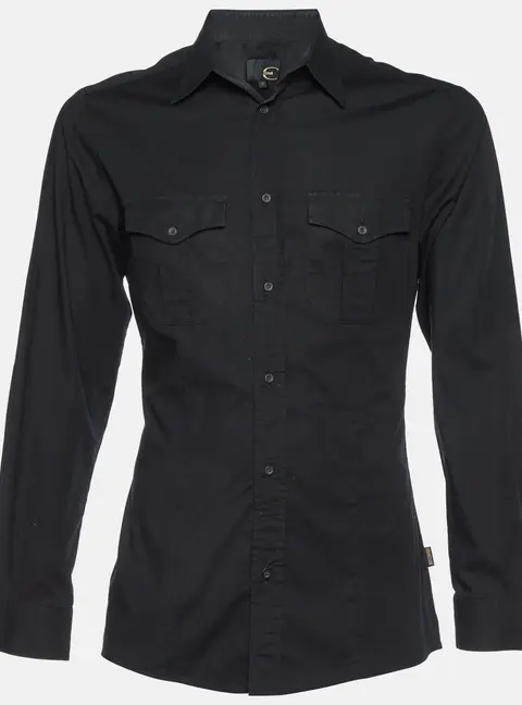 Just Cavalli Black Cotton Cargo Shirt M