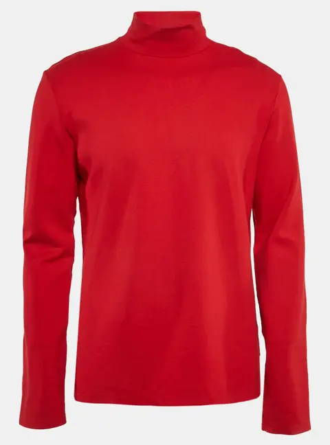 Just Cavalli Red Logo Tape Jersey Turtle Neck T-Shirt XXL