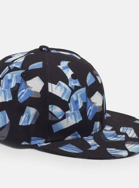 Kenzo X New Era Black Shattered Print Gabardine Baseball Cap Size 55