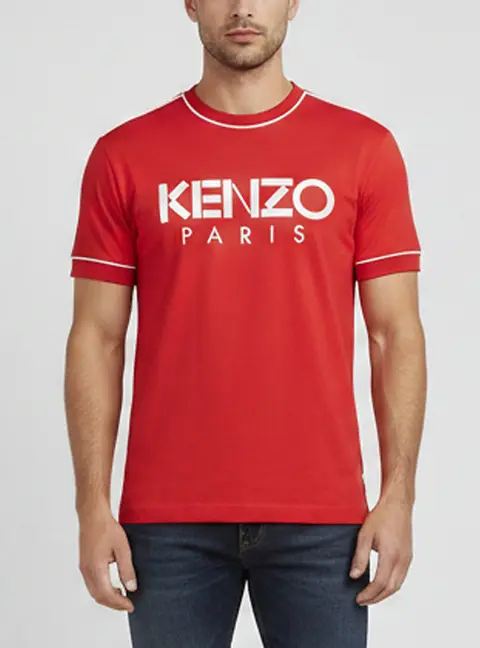 Kenzo Red Logo Graphic Jersey Crew Neck T-Shirt XS
