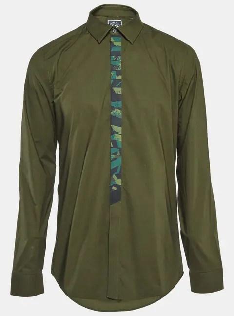Kenzo Green Cotton Button Front Shirt XL