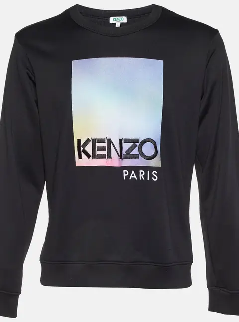 Kenzo Black Printed Knit Sweatshirt M