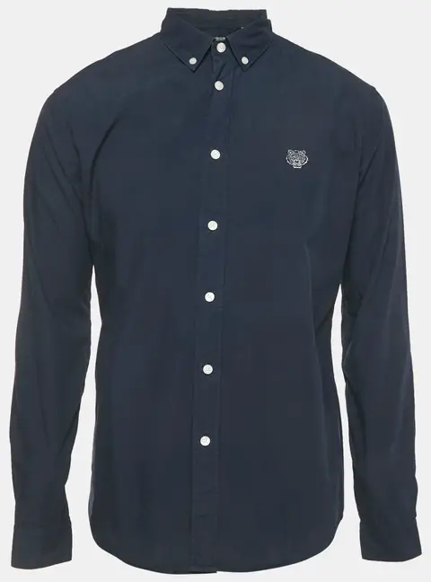 Kenzo Navy Blue Cotton Long Sleeve Shirt L