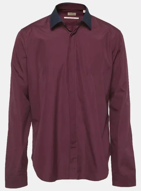 Kenzo Purple Cotton Slim Plus Shirt 3XL