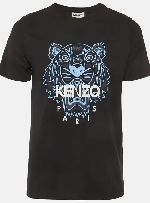 Kenzo Black Tiger Logo Print Jersey T-Shirt XL