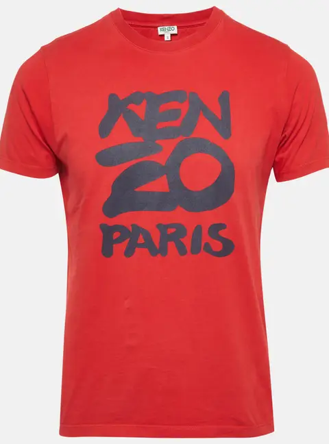 Kenzo Red Graphic Knit Crewneck T-Shirt S