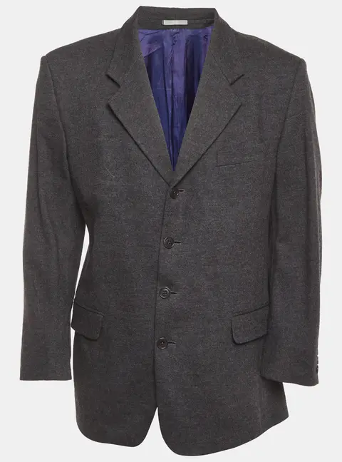 Kenzo Grey Wool Single Breasted Blazer XL