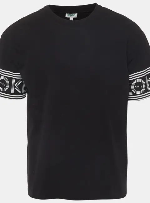Kenzo Black Printed Cotton Crewneck T-Shirt L
